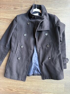 Black Double-Breasted Peacoat